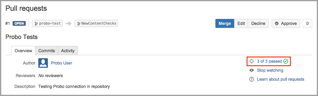 Bitbucket Build Status Link Screenshot