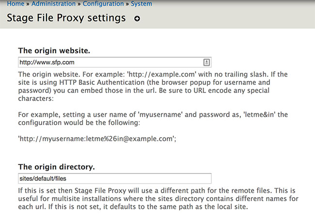 Stage File Proxy Configuration Example